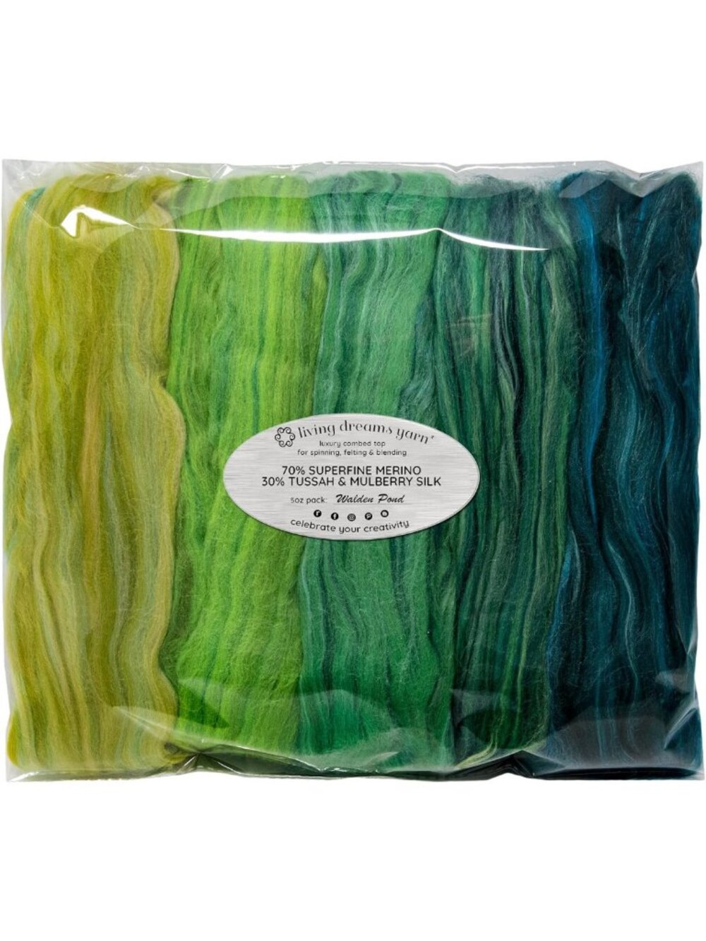 Luxurious Merino Silk Blend Roving for Spinning & Felting - 5oz Tonal Colors